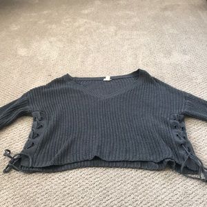 Garage Grey Knit Sweater Small